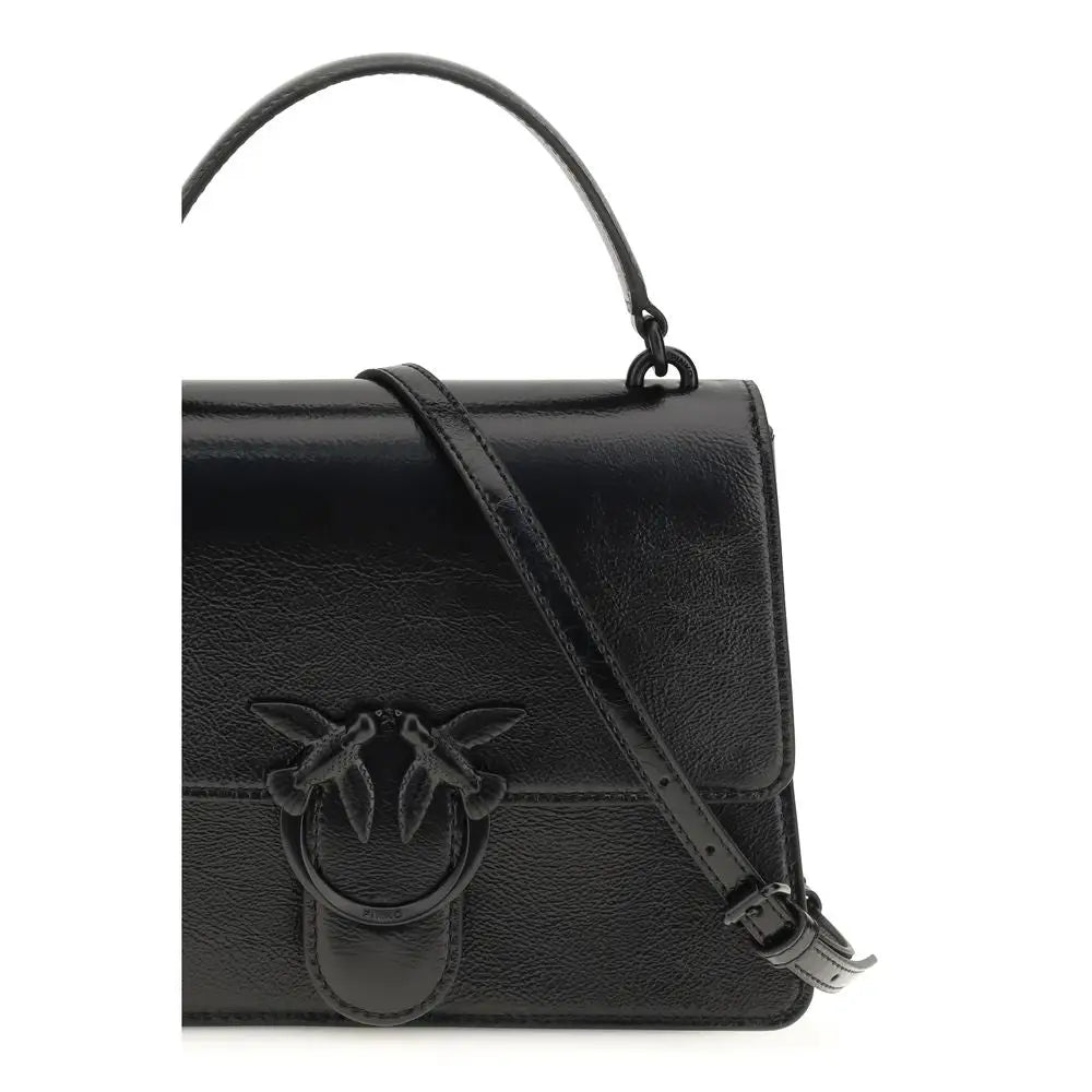 PINKO Schwarze Lammleder Handtasche Ovis Aries Aries