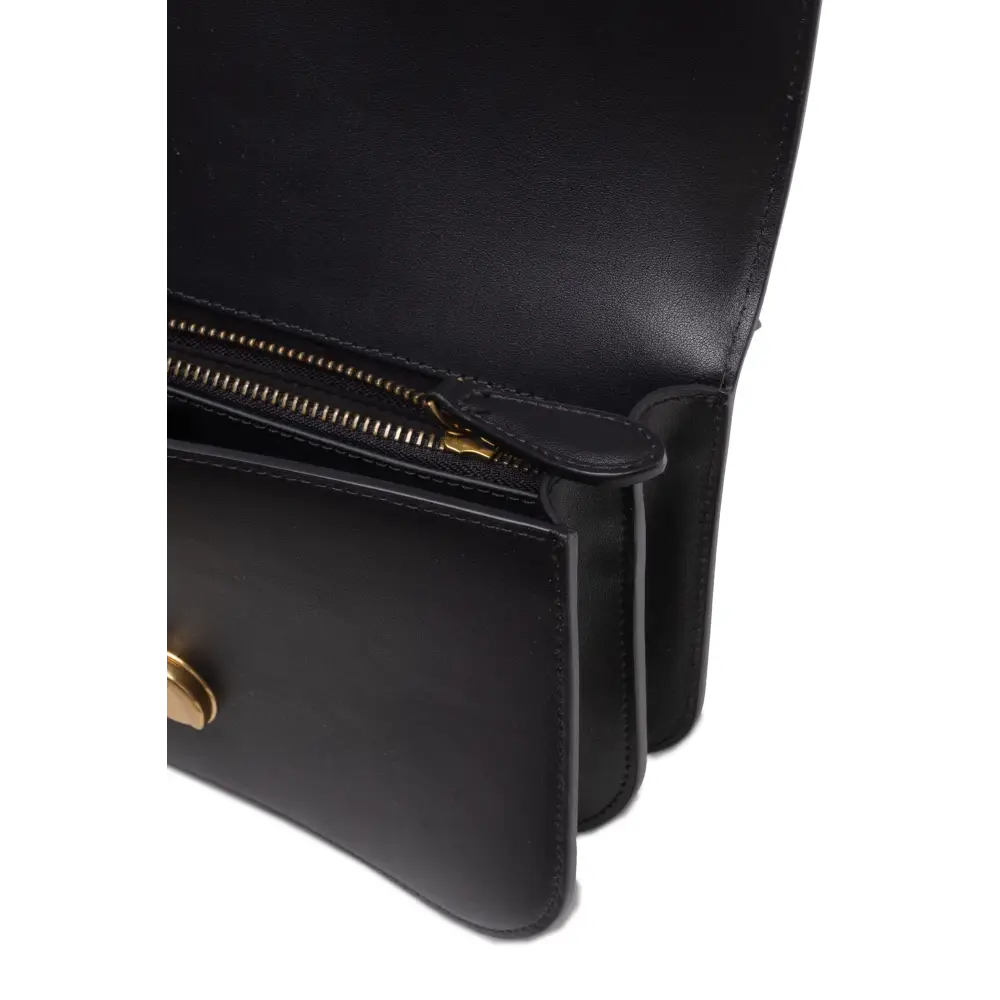 PINKO Schwarze Leder Love Bell Klassische Umhängetasche