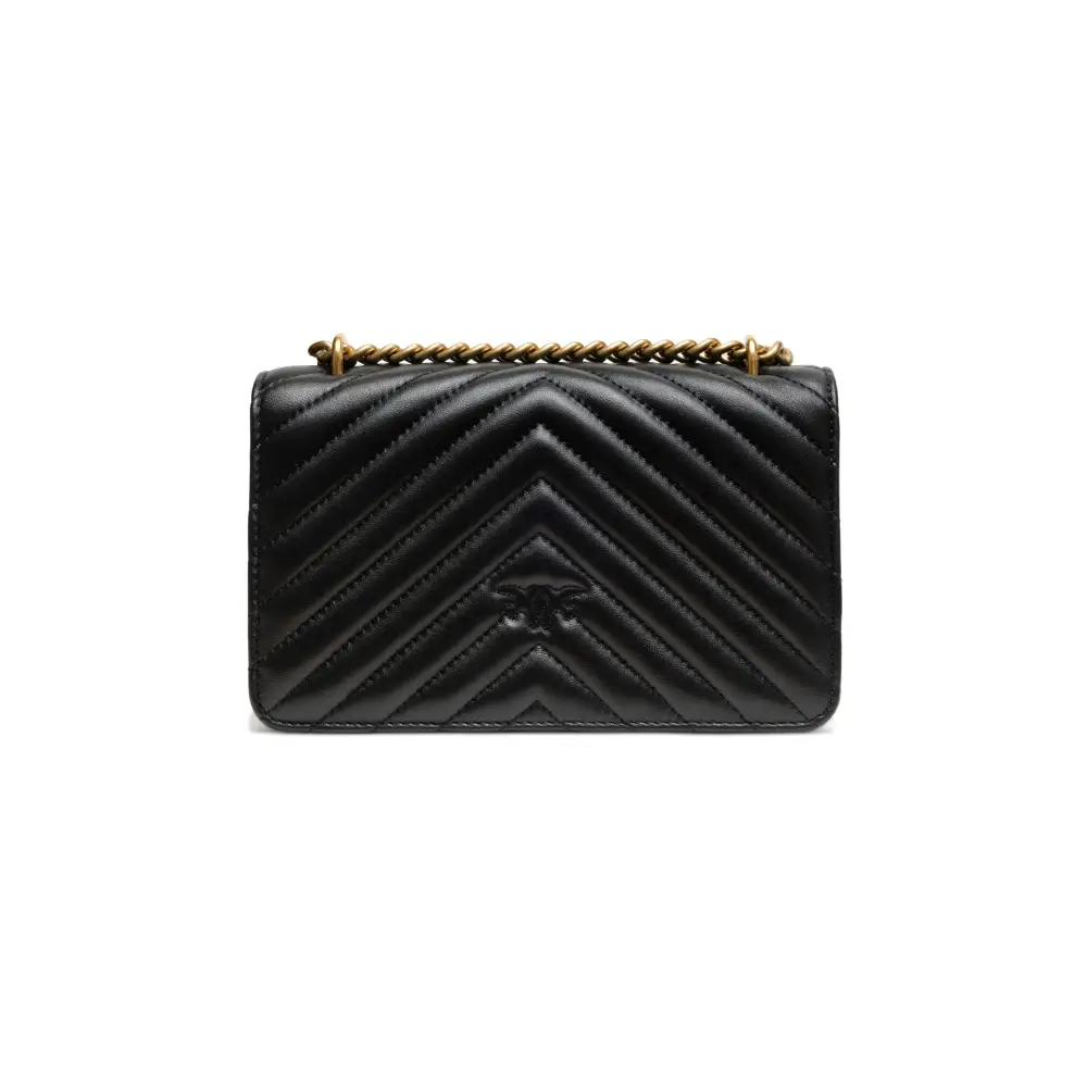 PINKO Schwarze Leder Love One Mini Umhängetasche