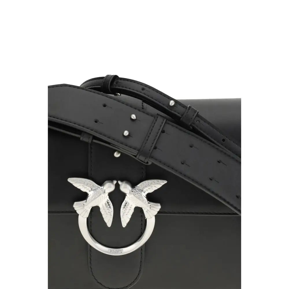 PINKO Schwarze Leder Schultertasche