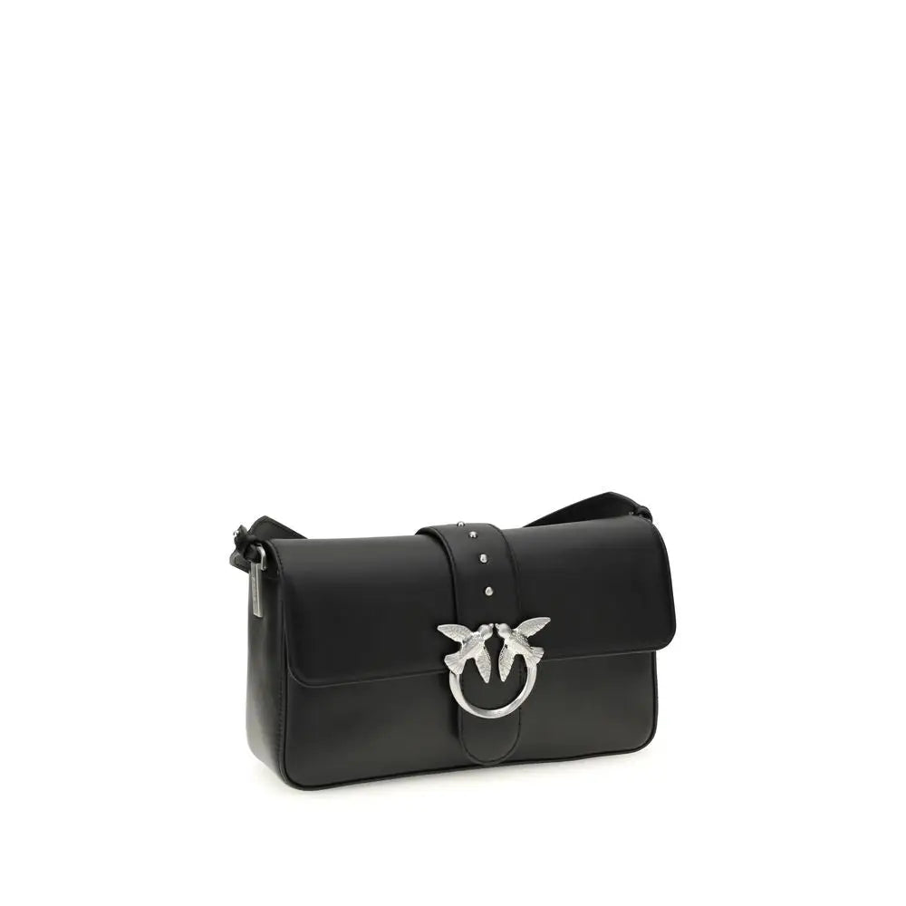 PINKO Schwarze Leder Schultertasche