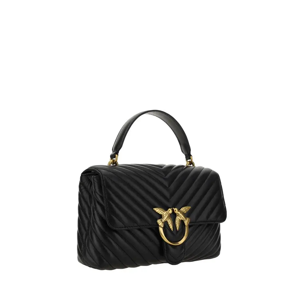 PINKO Schwarzes Portemonnaie aus Kalbsleder Bos Taurus