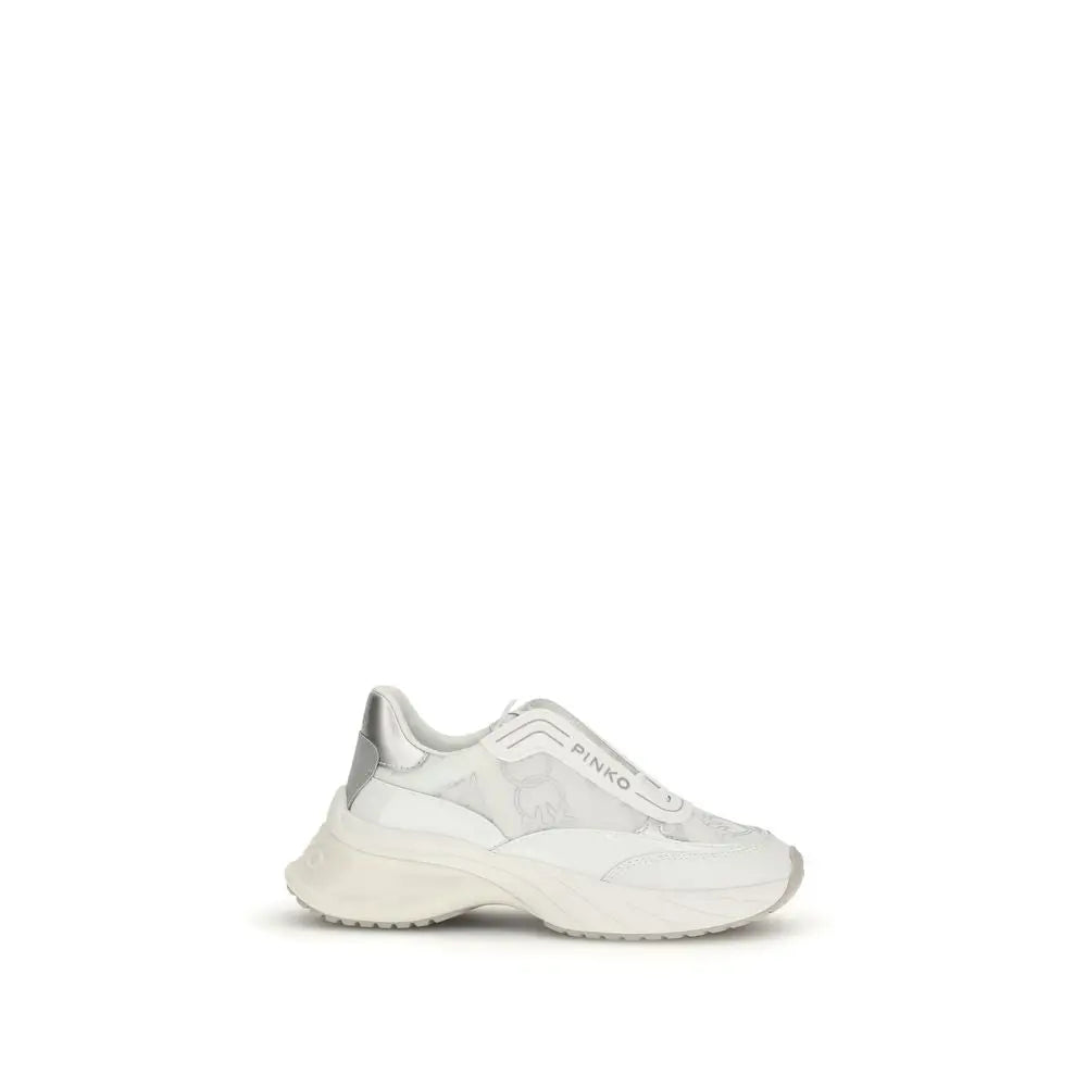 PINKO Weiße Bos Taurus Kalbsleder Chunky Sneaker