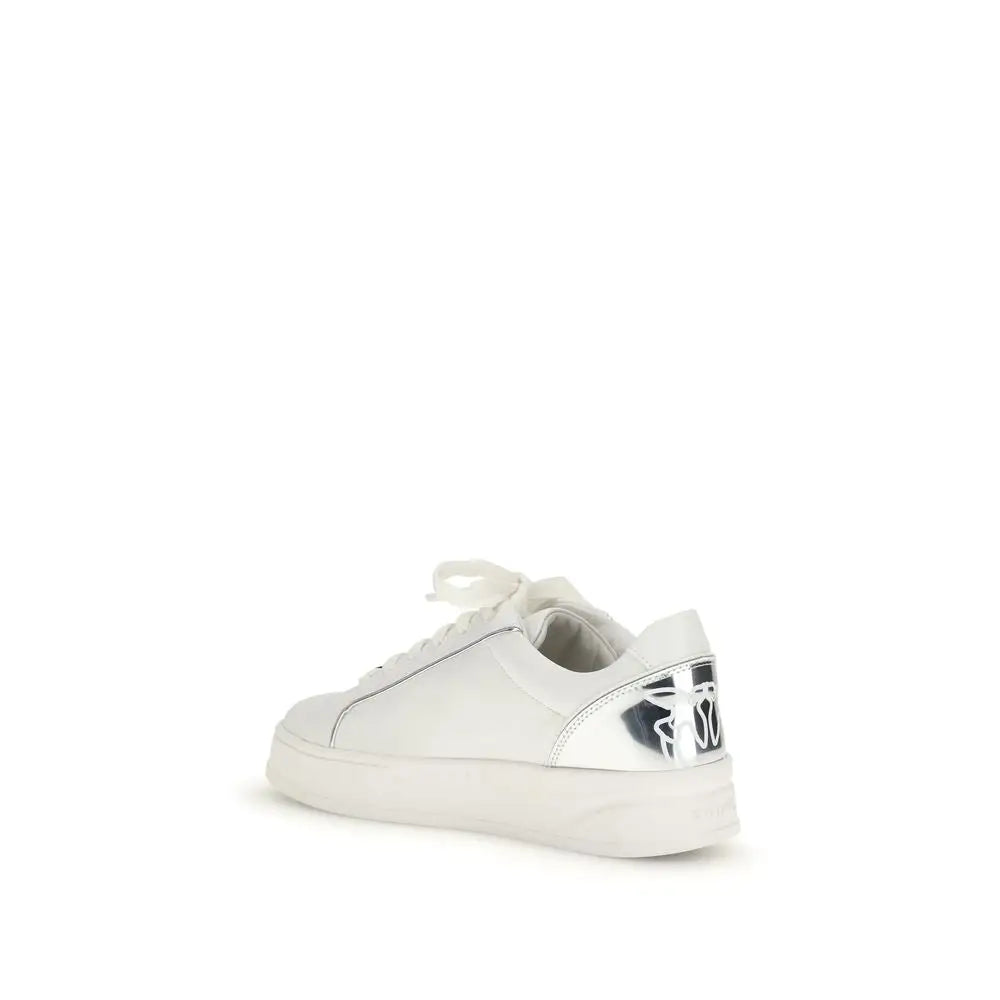 PINKO Weiße Bos Taurus Kalbsleder Low-Top-Sneaker