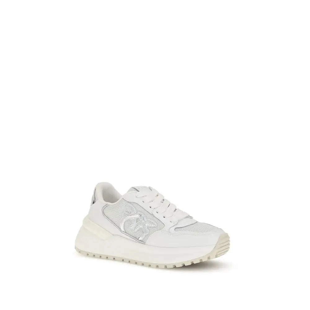 PINKO Weiße Kalbshaut Bos Taurus Chunky Sneakers