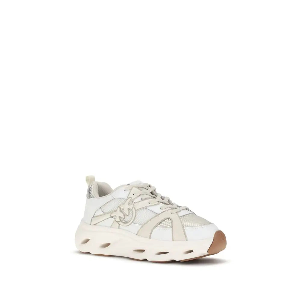 PINKO Weiße Kalbshaut Bos Taurus Chunky Sneakers - EU36/US6