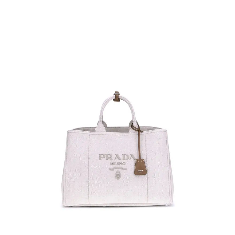 Prada Baumwoll-Tragetasche in Creme