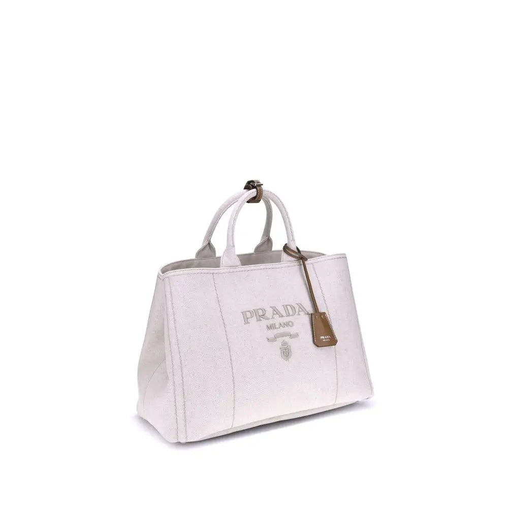 Prada Baumwoll-Tragetasche in Creme