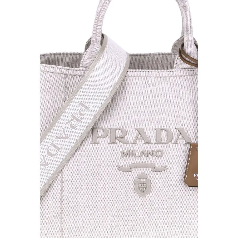 Prada Baumwoll-Tragetasche in Creme