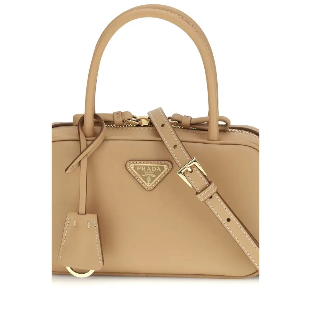 Prada Beige Calf Leather Bos Taurus Handtasche