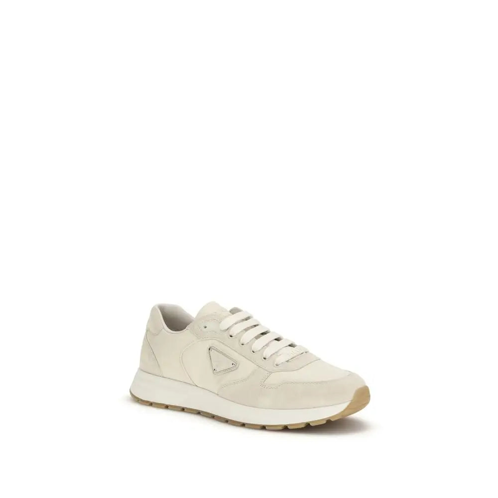 Prada Beige Nylon Low Top Sneakers