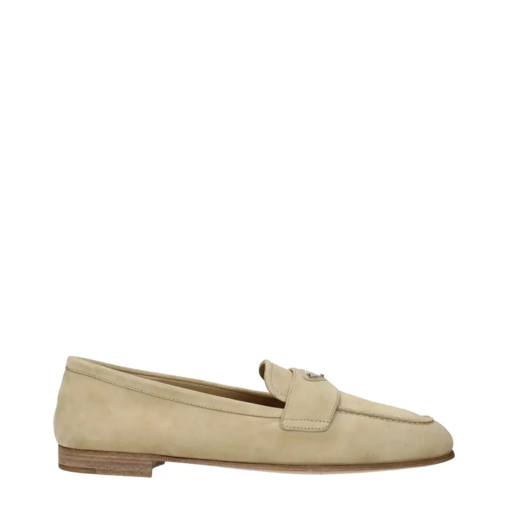 Prada Beigefarbene Wildleder-Slipper - EU37.5/US7.5