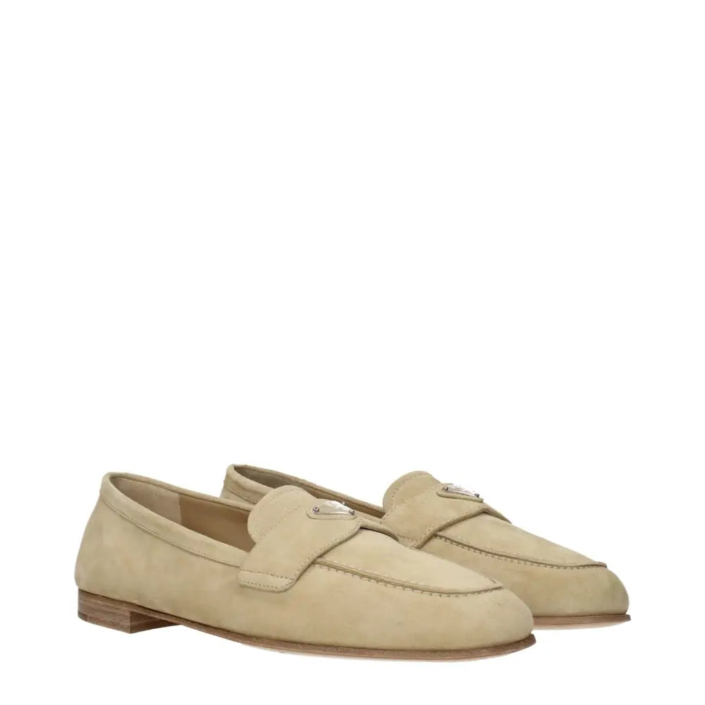 Prada Beigefarbene Wildleder-Slipper - EU37.5/US7.5