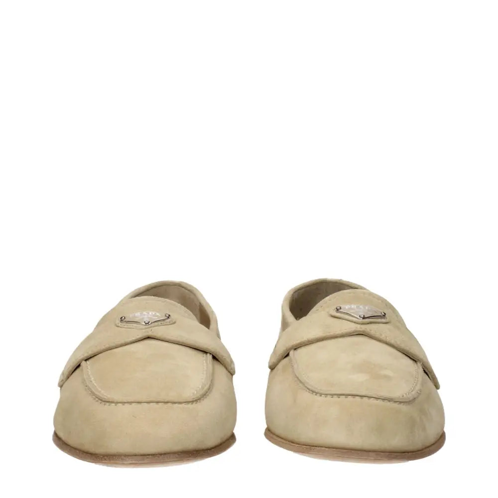 Prada Beigefarbene Wildleder-Slipper - EU37.5/US7.5