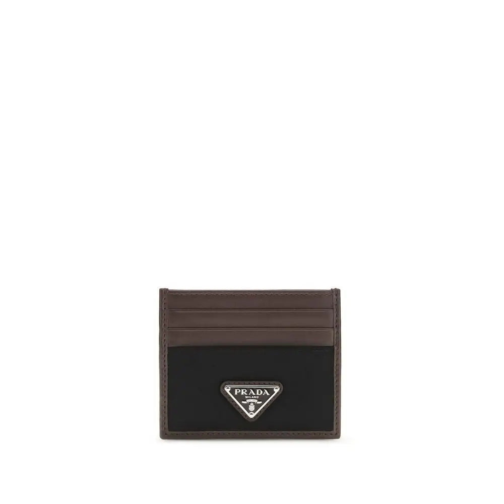 Prada Braune Kalbsleder Bos Taurus Geldbörse