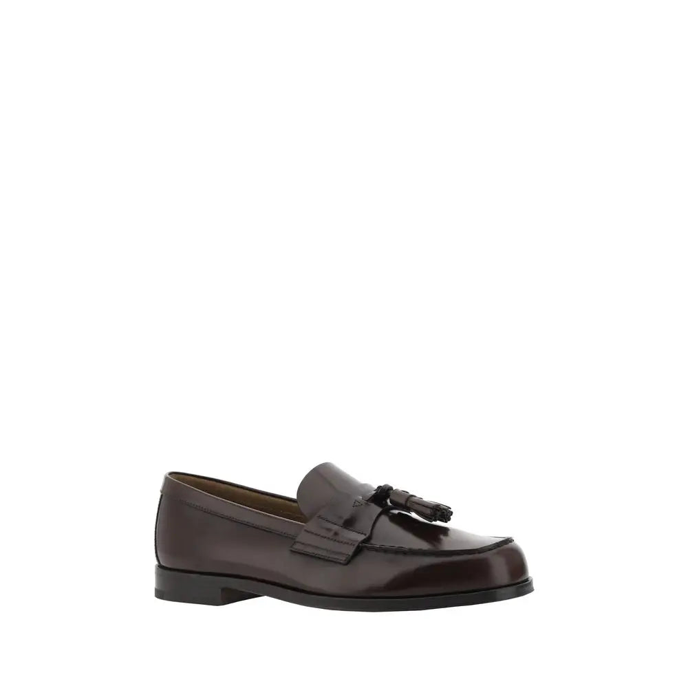 Prada Braune Kalbsleder Bos Taurus Slip-On Loafer