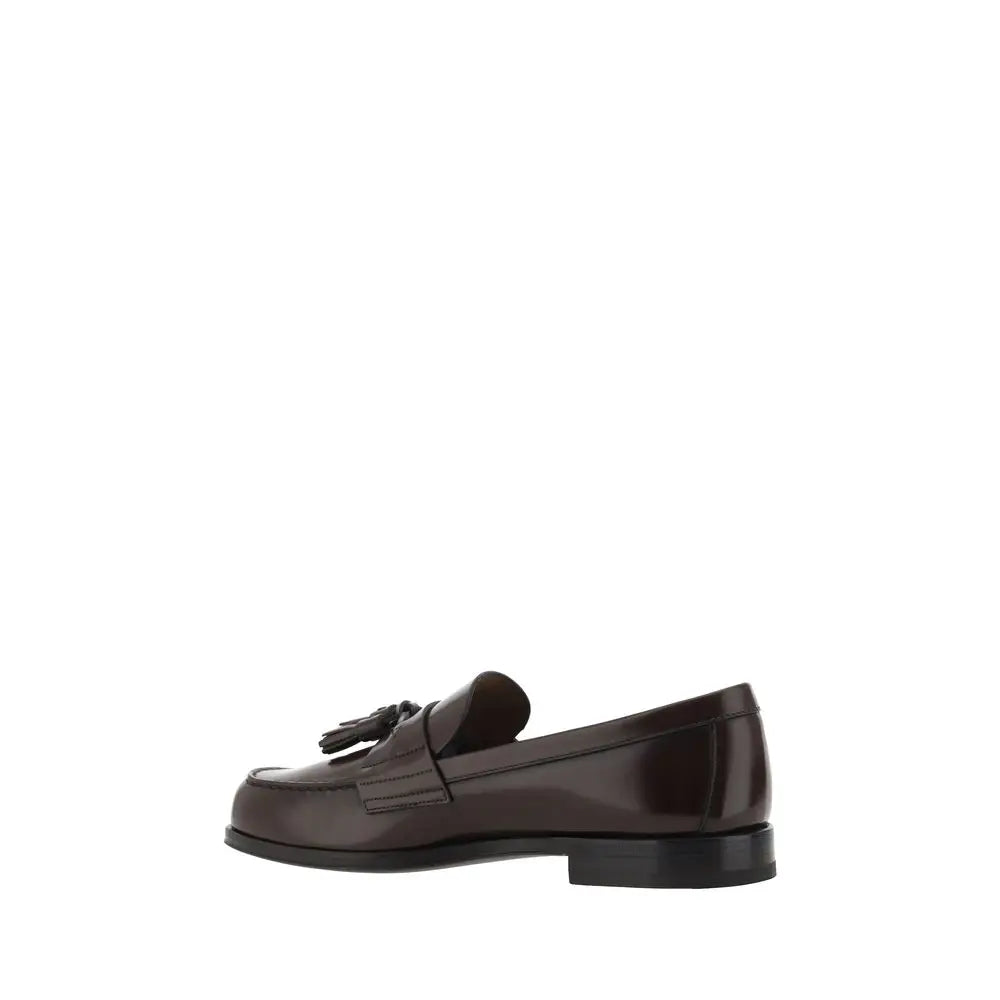 Prada Braune Kalbsleder Bos Taurus Slip-On Loafer