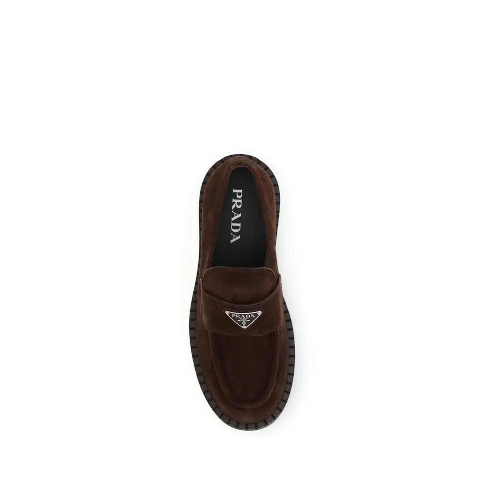 Prada Braune Kalbsleder Bos Taurus Slip-On Loafer