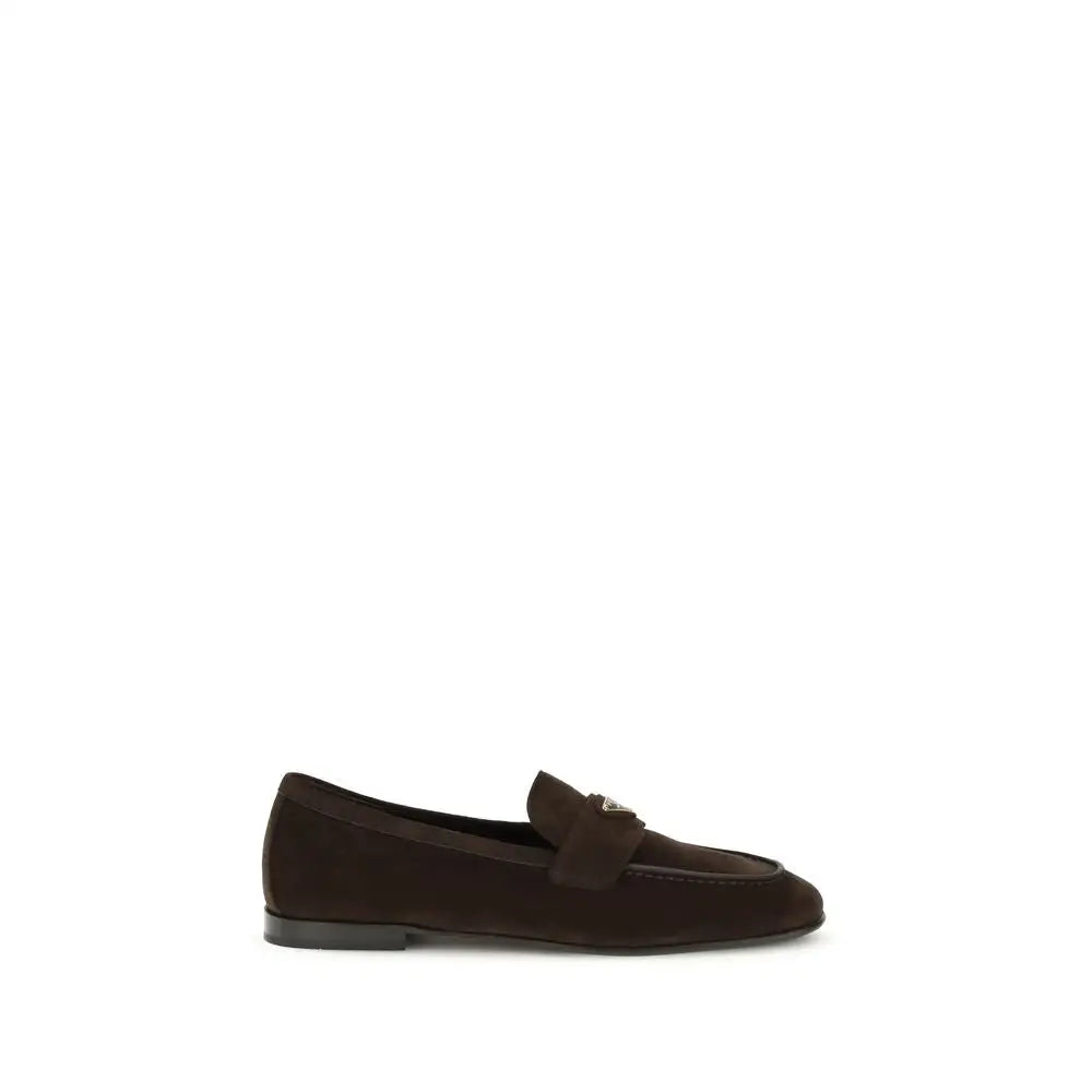 Prada Braune Kalbsleder Bos Taurus Slip-On Loafer - EU37/US7