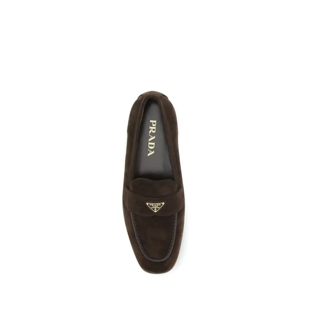 Prada Braune Kalbsleder Bos Taurus Slip-On Loafer - EU37/US7