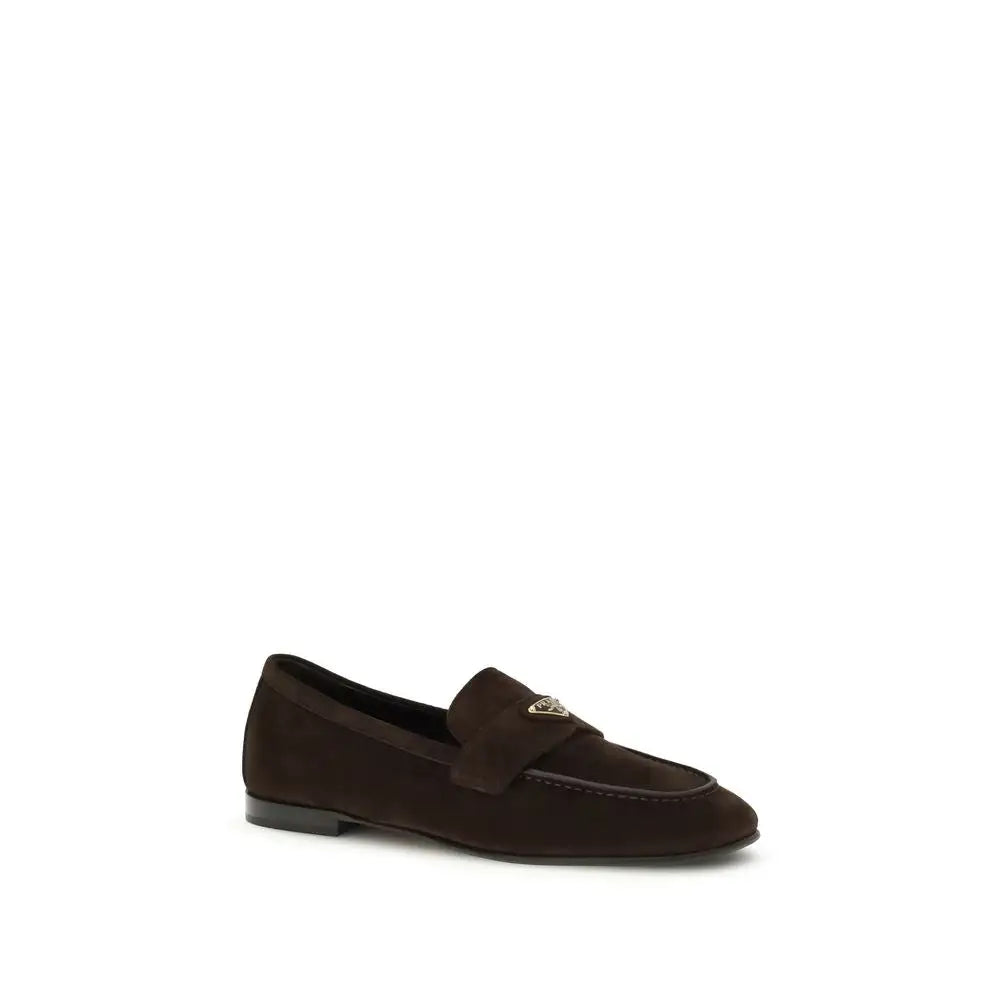 Prada Braune Kalbsleder Bos Taurus Slip-On Loafer - EU37/US7