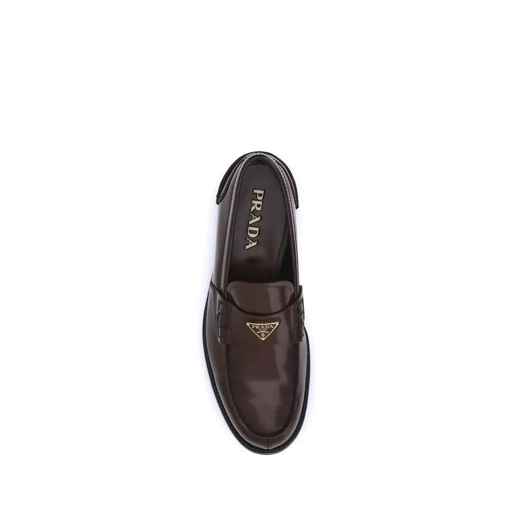 Prada Braune Kalbsleder Bos Taurus Slipper - EU39/US6