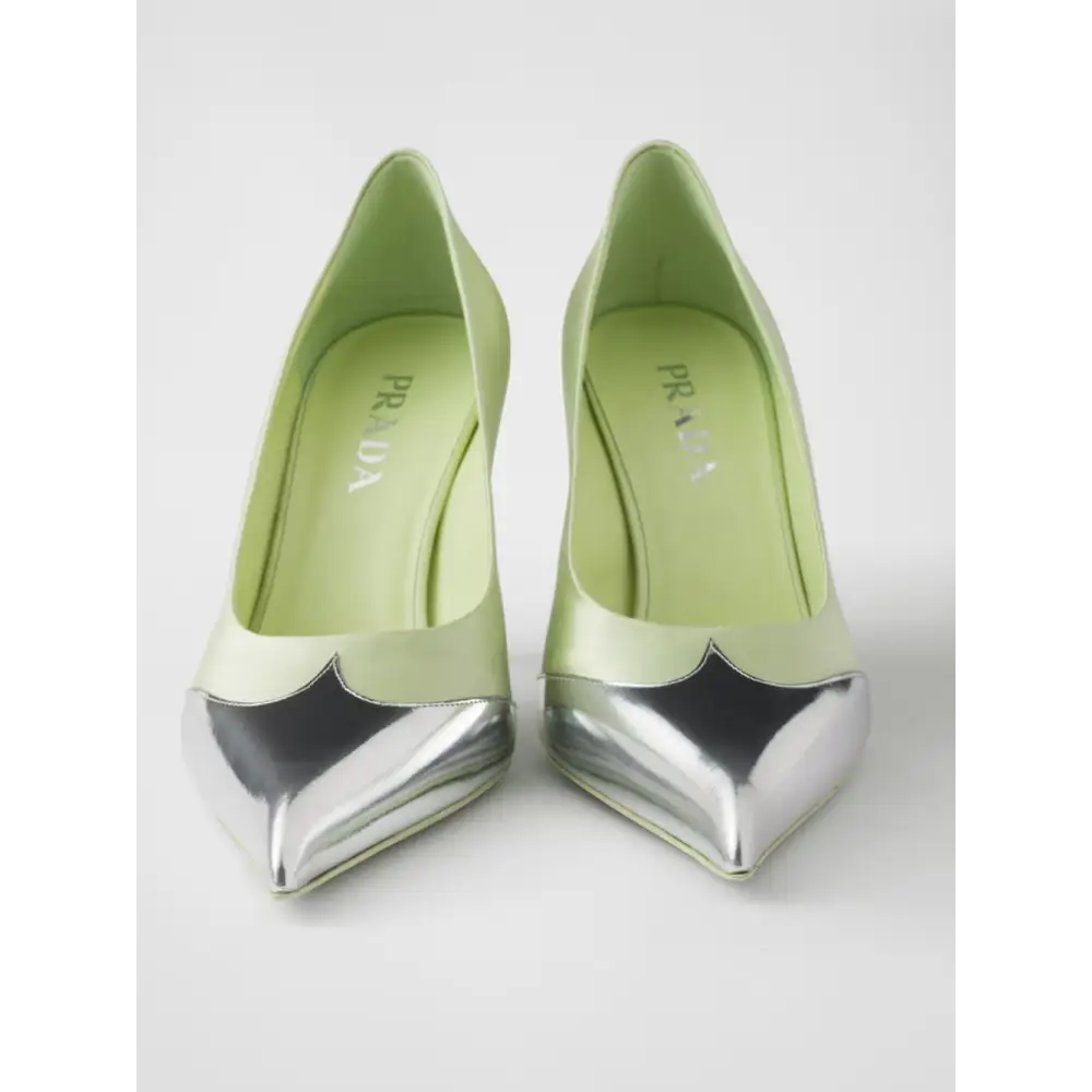 Prada Pumps aus Satin und Metallic-Leder - EU35.5/US5.5
