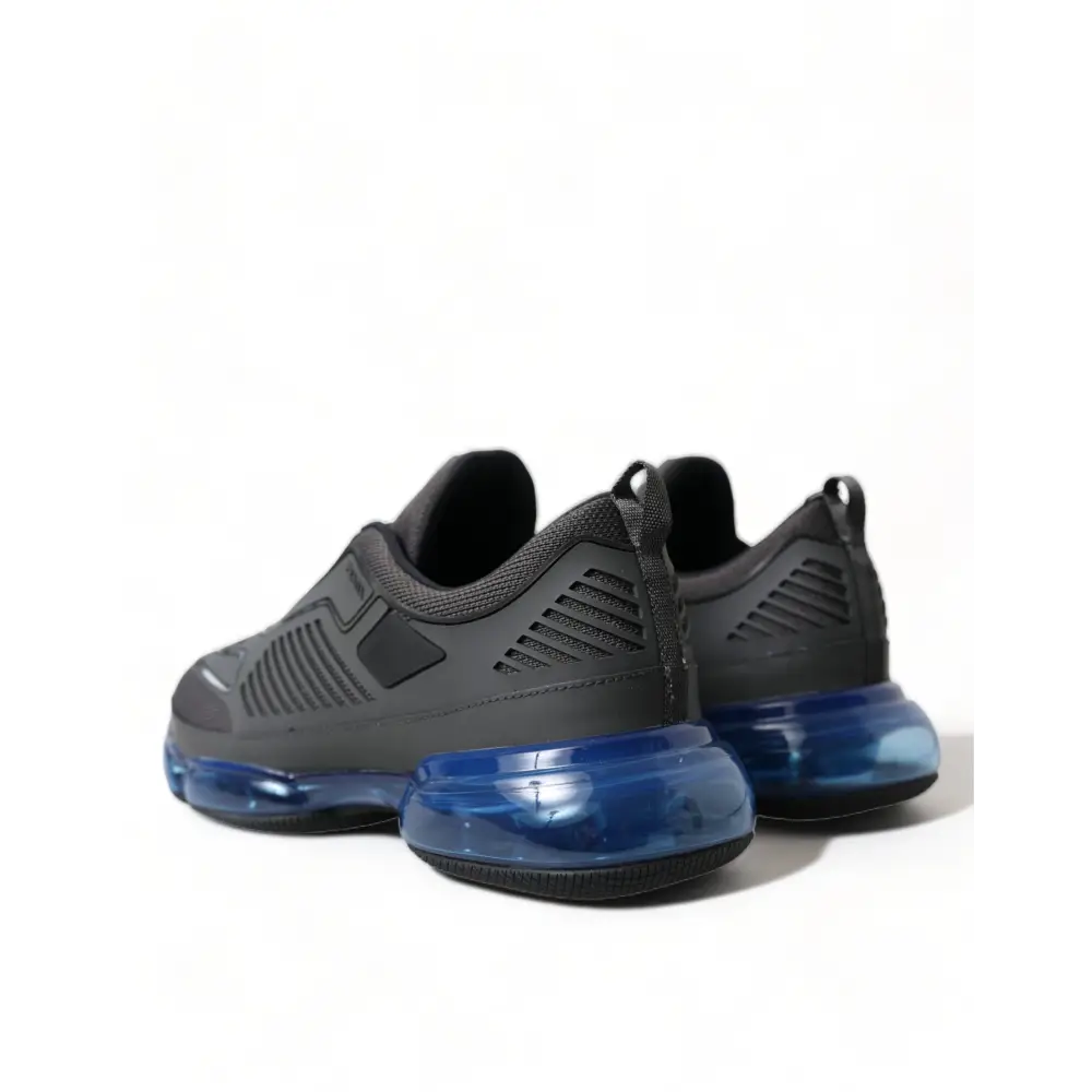 Prada Schwarz Blau Rubber Knit Slip On Low Top Sneakers Schuhe - EU40/US7