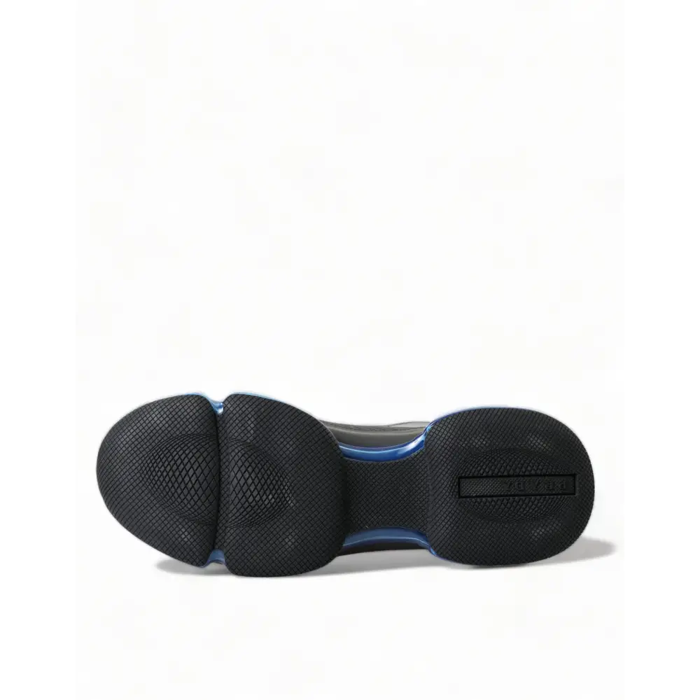 Prada Schwarz Blau Rubber Knit Slip On Low Top Sneakers Schuhe - EU40/US7