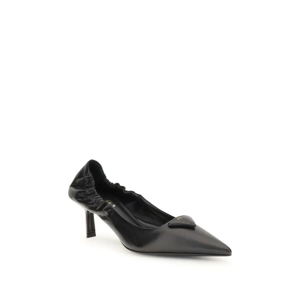 Prada Schwarze Kalbsleder Bos Taurus High Heels