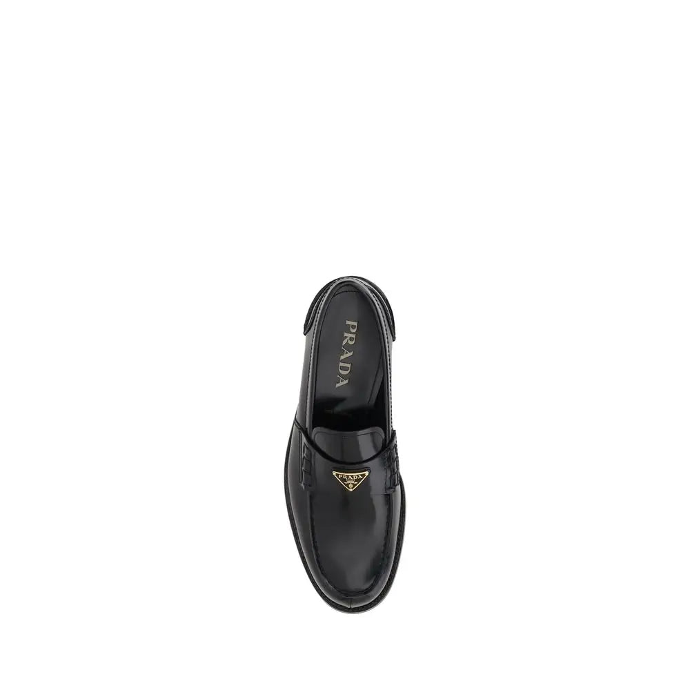 Prada Schwarze Kalbsleder-Bos-Taurus-Slipper