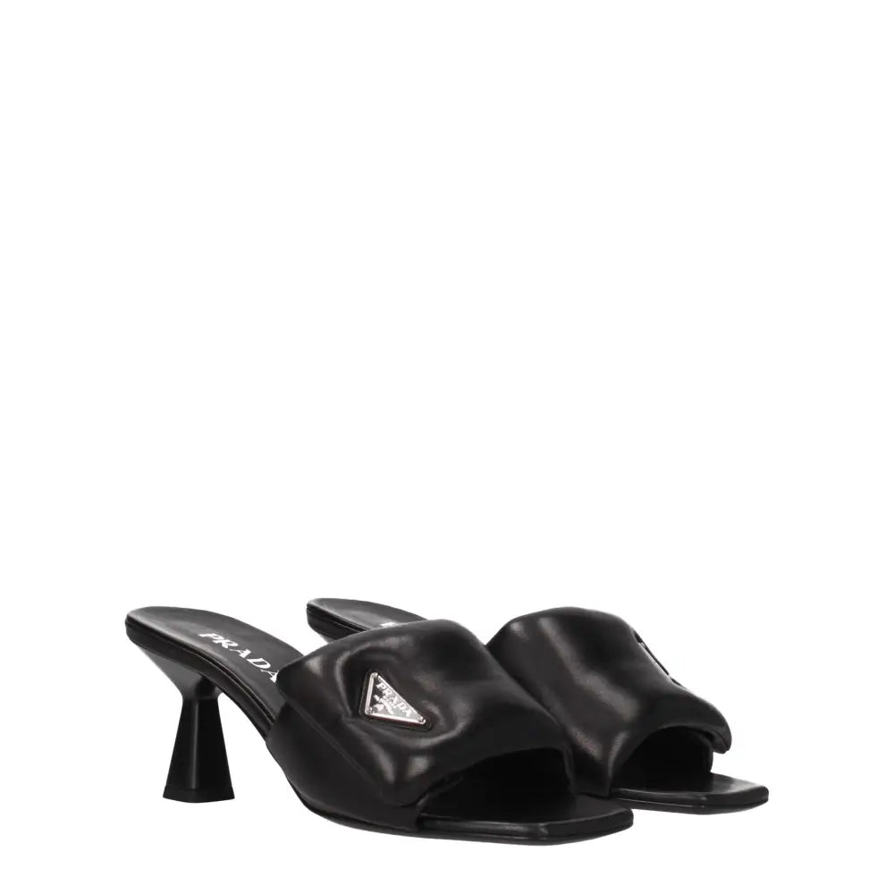 Prada Schwarze Leder-Plateau-Sandalen - EU35.5/US5.5