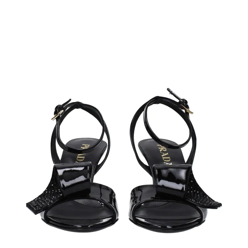 Prada Schwarze Leder-Stilettosandalen - EU38.5/US8.5
