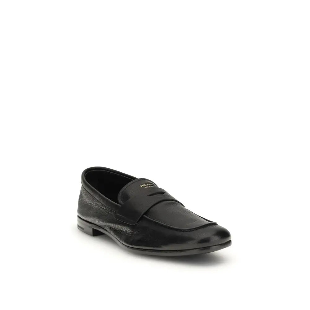 Prada Schwarze Loafer aus Ziegenleder