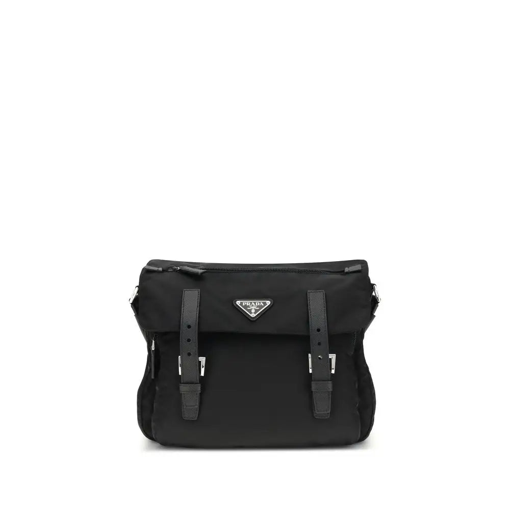 Prada Schwarze Schultertasche aus Polyamid