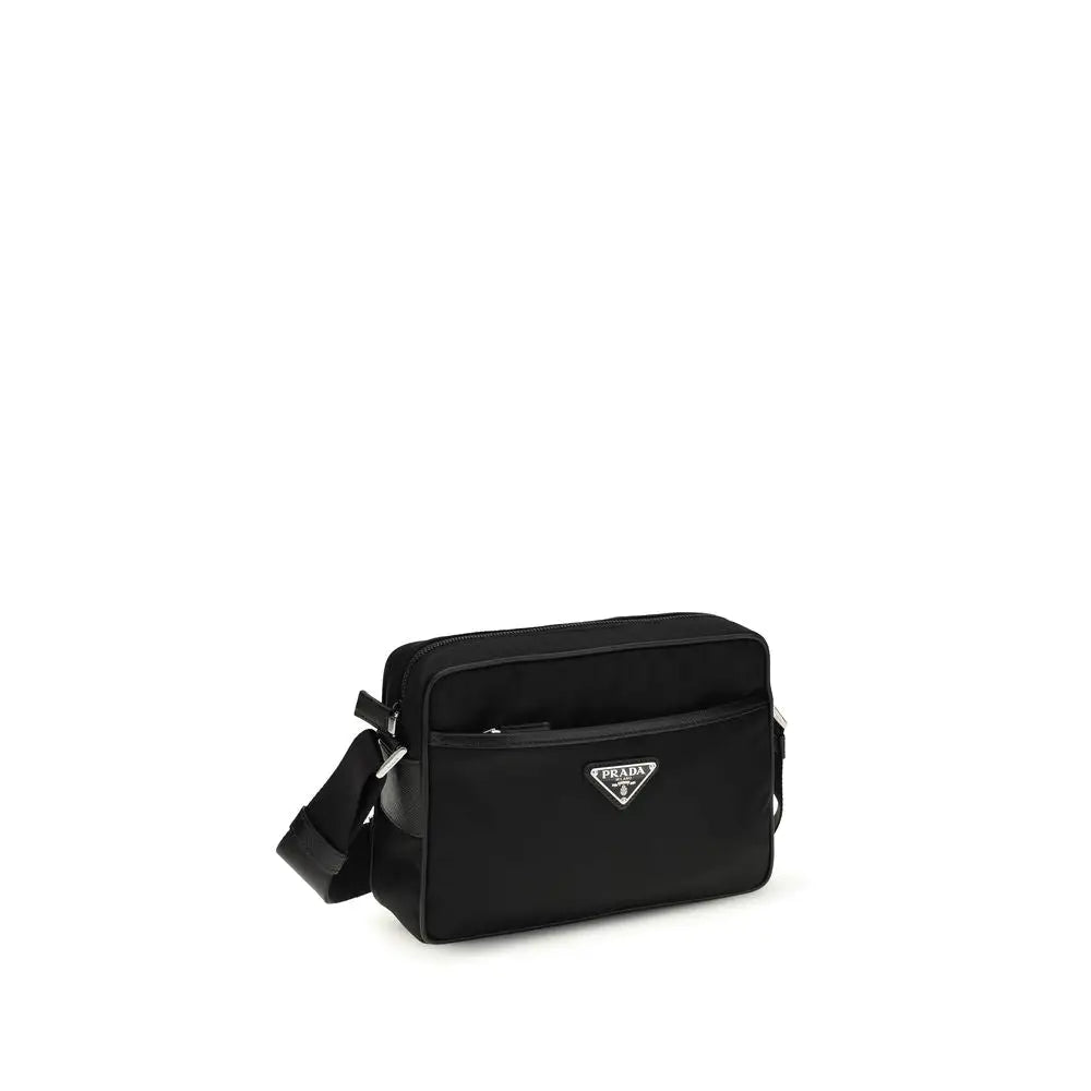 Prada Schwarze Schultertasche aus recyceltem Polyamid