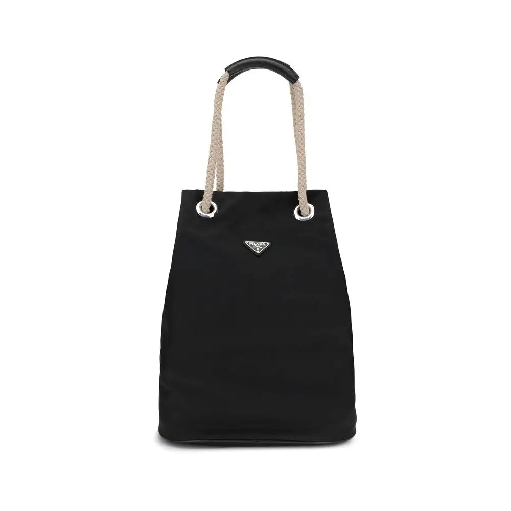 Prada Schwarze Schultertasche aus recyceltem Polyamid