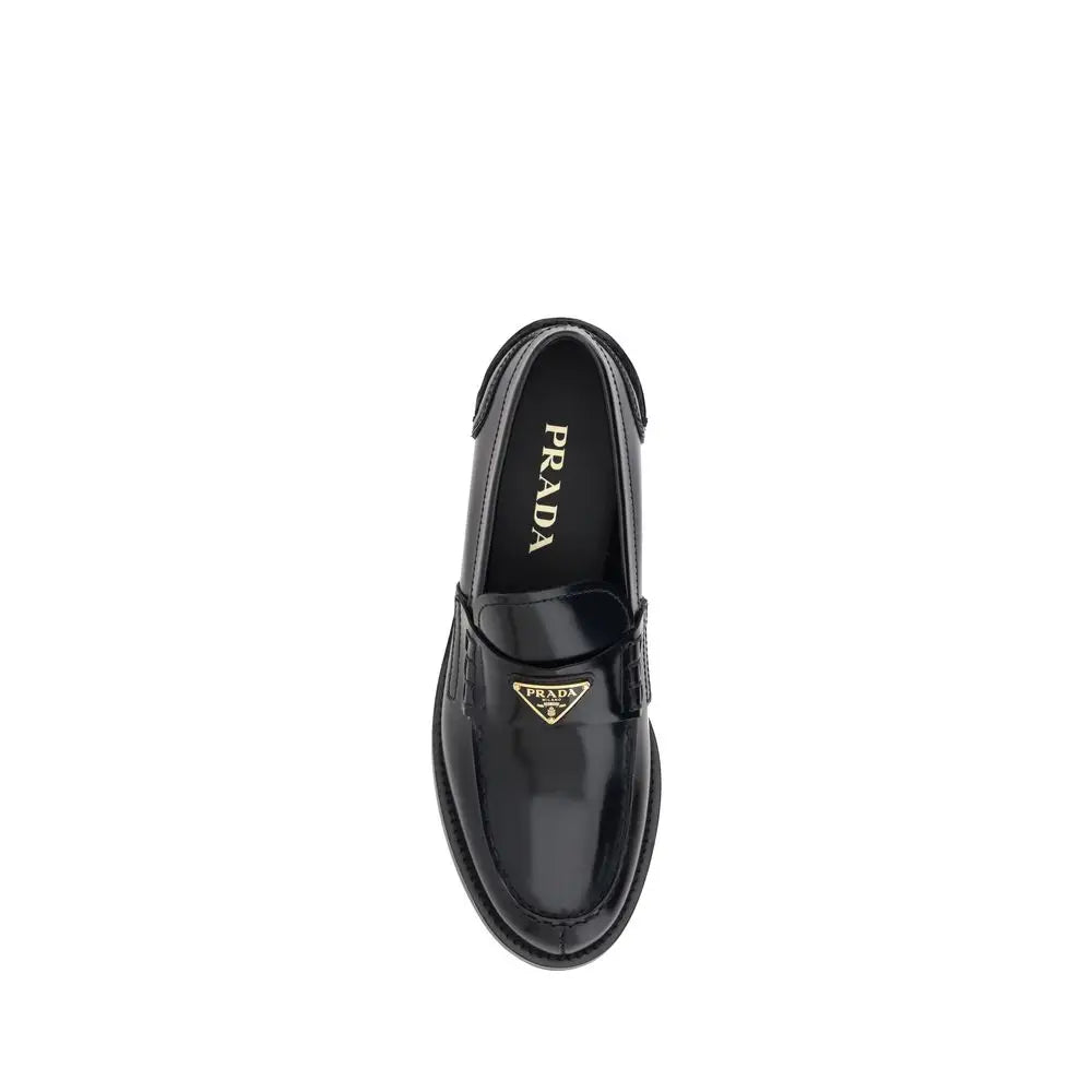 Prada Schwarzes Leder Logo Loafers - EU36.5/US6