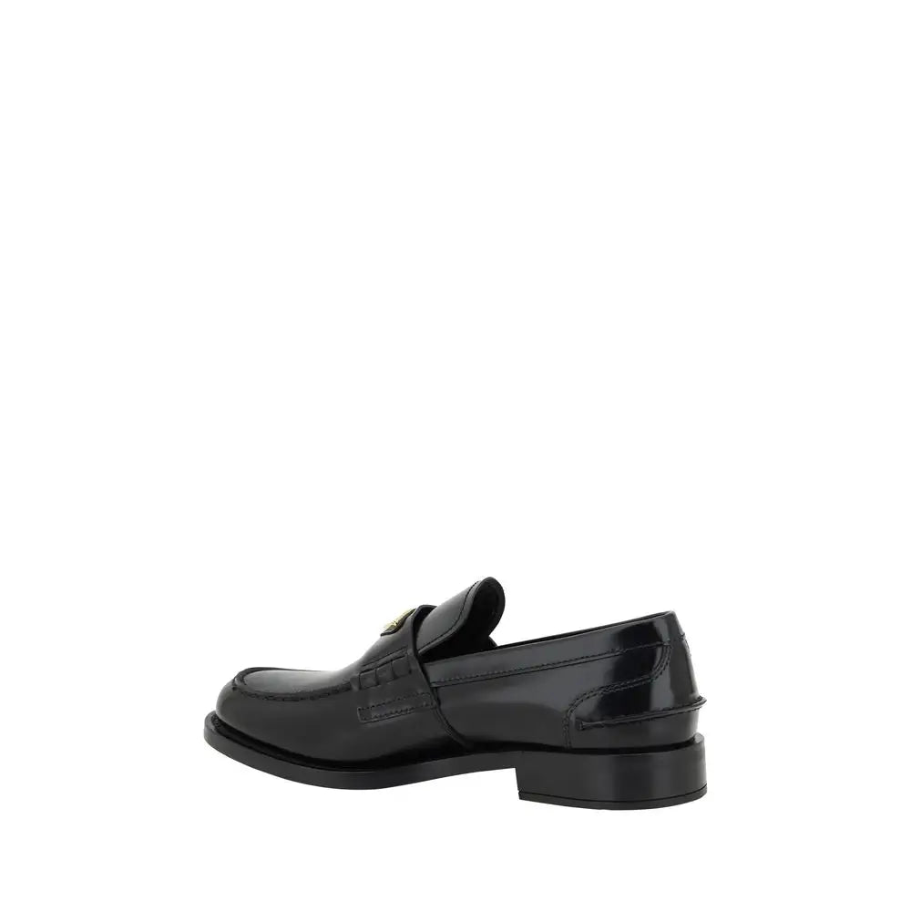 Prada Schwarzes Leder Logo Loafers - EU36.5/US6
