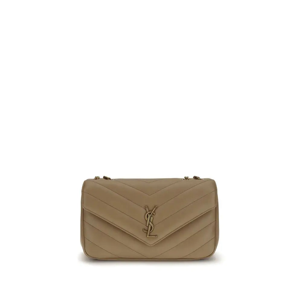 Saint Laurent Beige Kalbsleder Bos Taurus Schultertasche