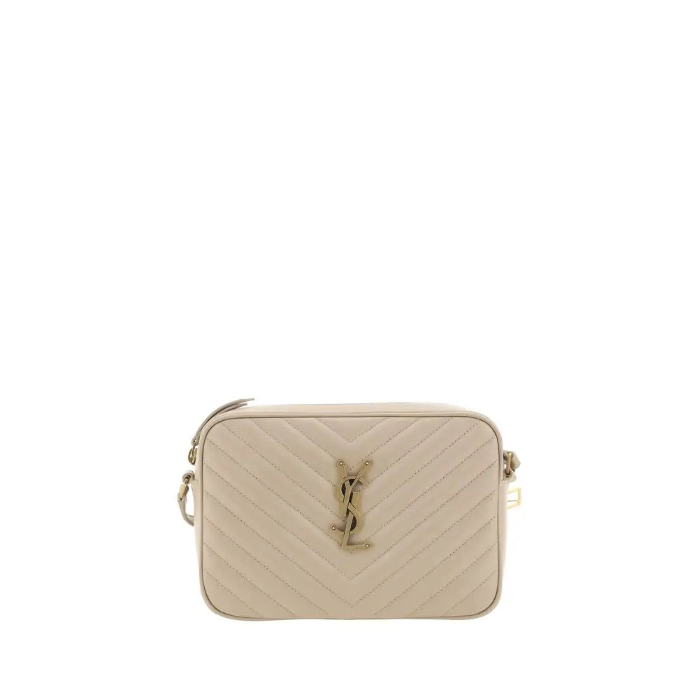 Saint Laurent Beige Kalbsleder Bos Taurus Schultertasche