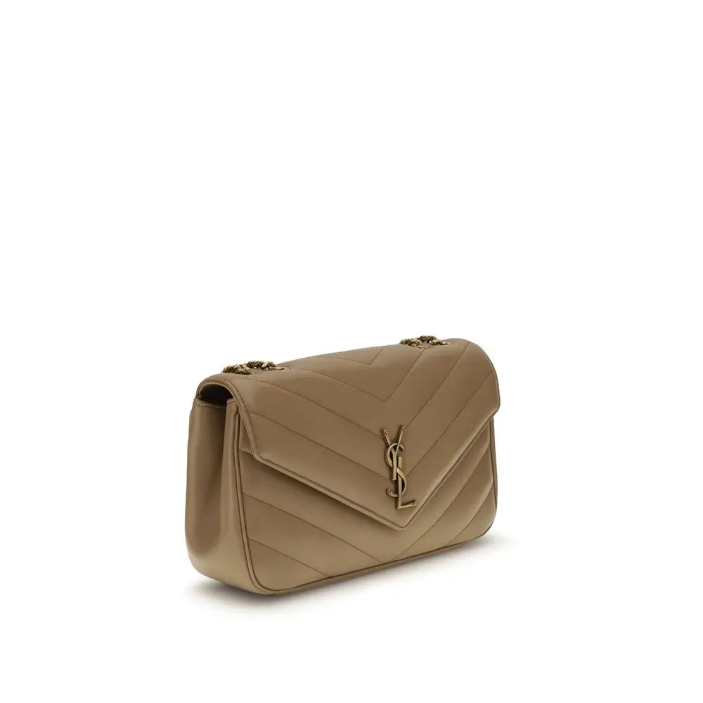 Saint Laurent Beige Kalbsleder Bos Taurus Schultertasche