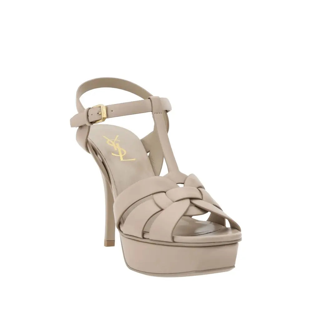 Saint Laurent Beige Kalbsleder Bos Taurus Stiletto-Sandalen