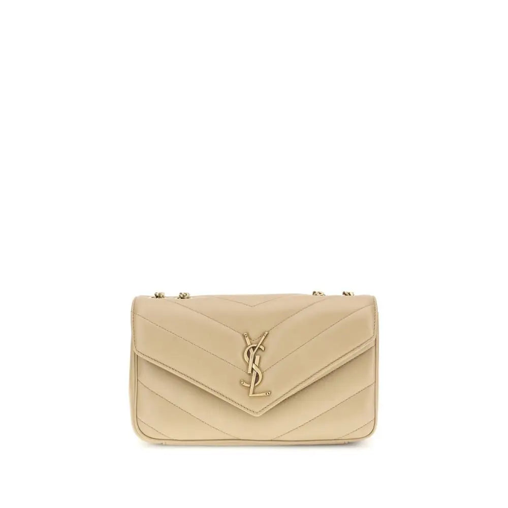 Saint Laurent Beige Lamm Ovis Aries Aries Schultertasche