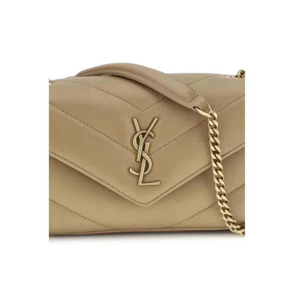Saint Laurent Beige Lamm Ovis Aries Aries Schultertasche