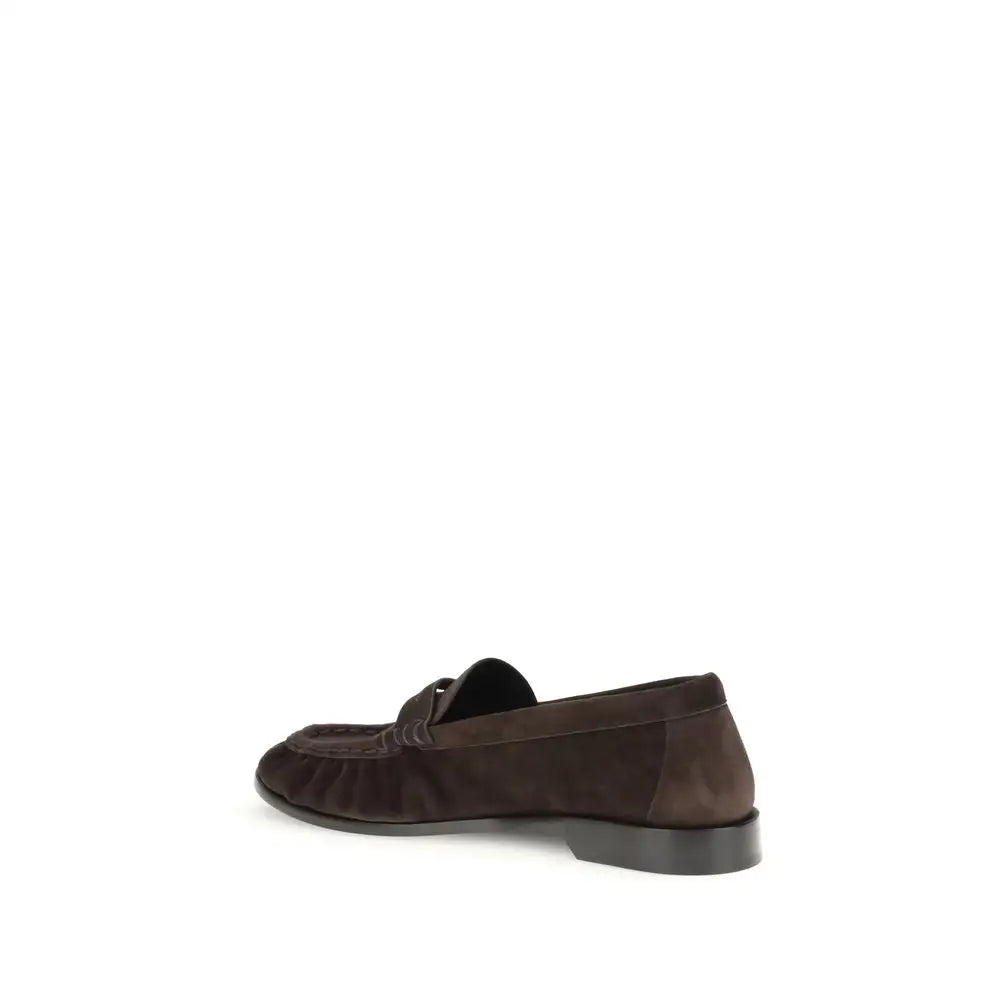 Saint Laurent Braune Kalbsleder Bos Taurus Slip-On Loafer - EU41.5/US8.5
