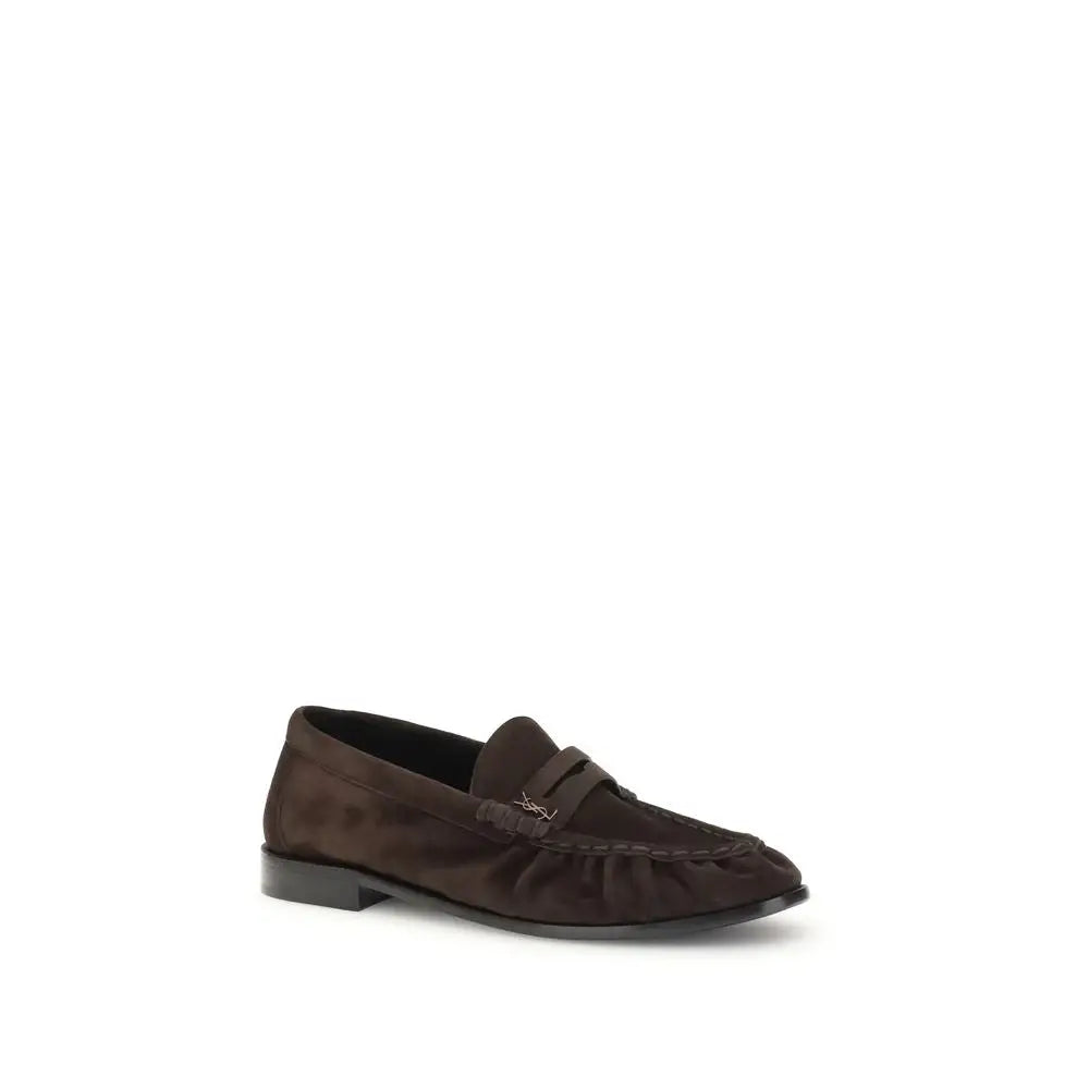 Saint Laurent Braune Kalbsleder Bos Taurus Slip-On Loafer - EU41.5/US8.5