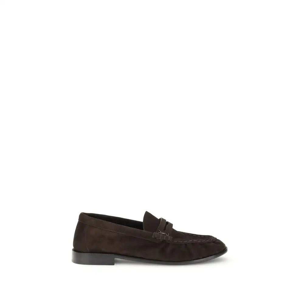 Saint Laurent Braune Kalbsleder Bos Taurus Slip-On Loafer - EU41.5/US8.5