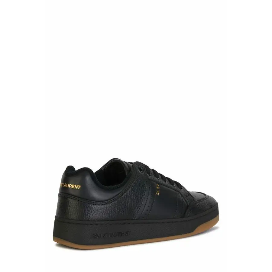 Saint Laurent Elegante schwarze Low-Top-Ledersneakers - EU41/US8