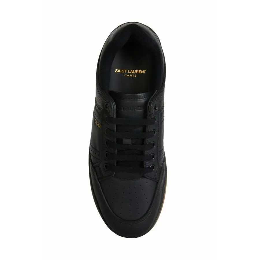 Saint Laurent Elegante schwarze Low-Top-Ledersneakers - EU41/US8